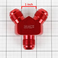 2X 10AN Male Flare Y-Block Splitter Adapter for Universal - Red Anodize Aluminum Fitting