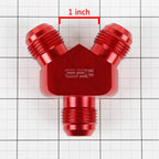 2X 10AN Male Flare Y-Block Splitter Adapter for Universal - Red Anodize Aluminum Fitting