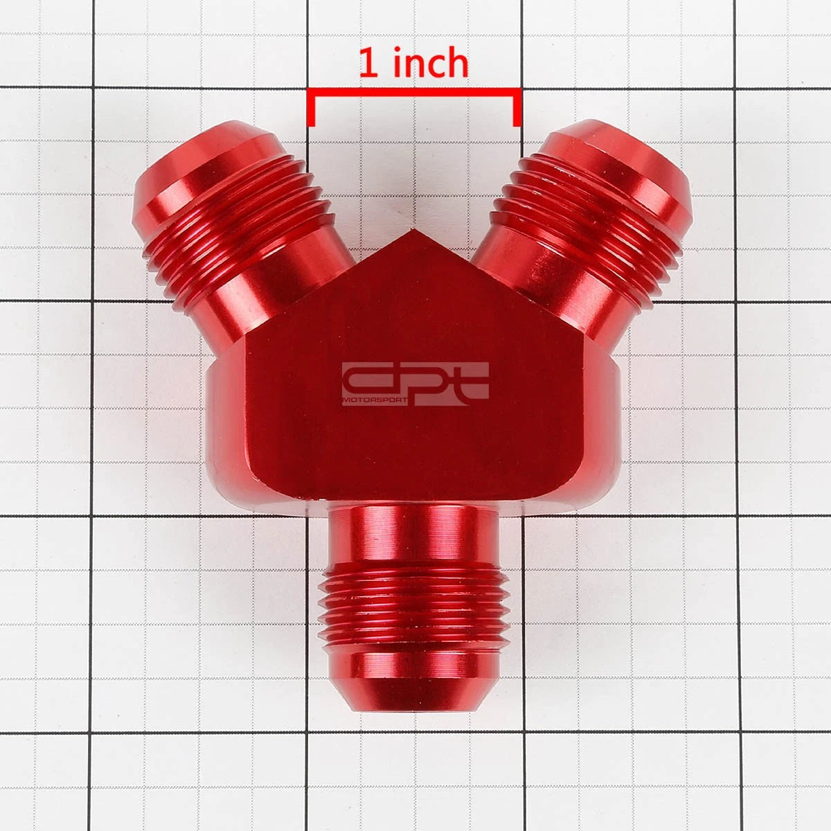2X 10AN Male Flare Y-Block Splitter Adapter for Universal - Red Anodize Aluminum Fitting