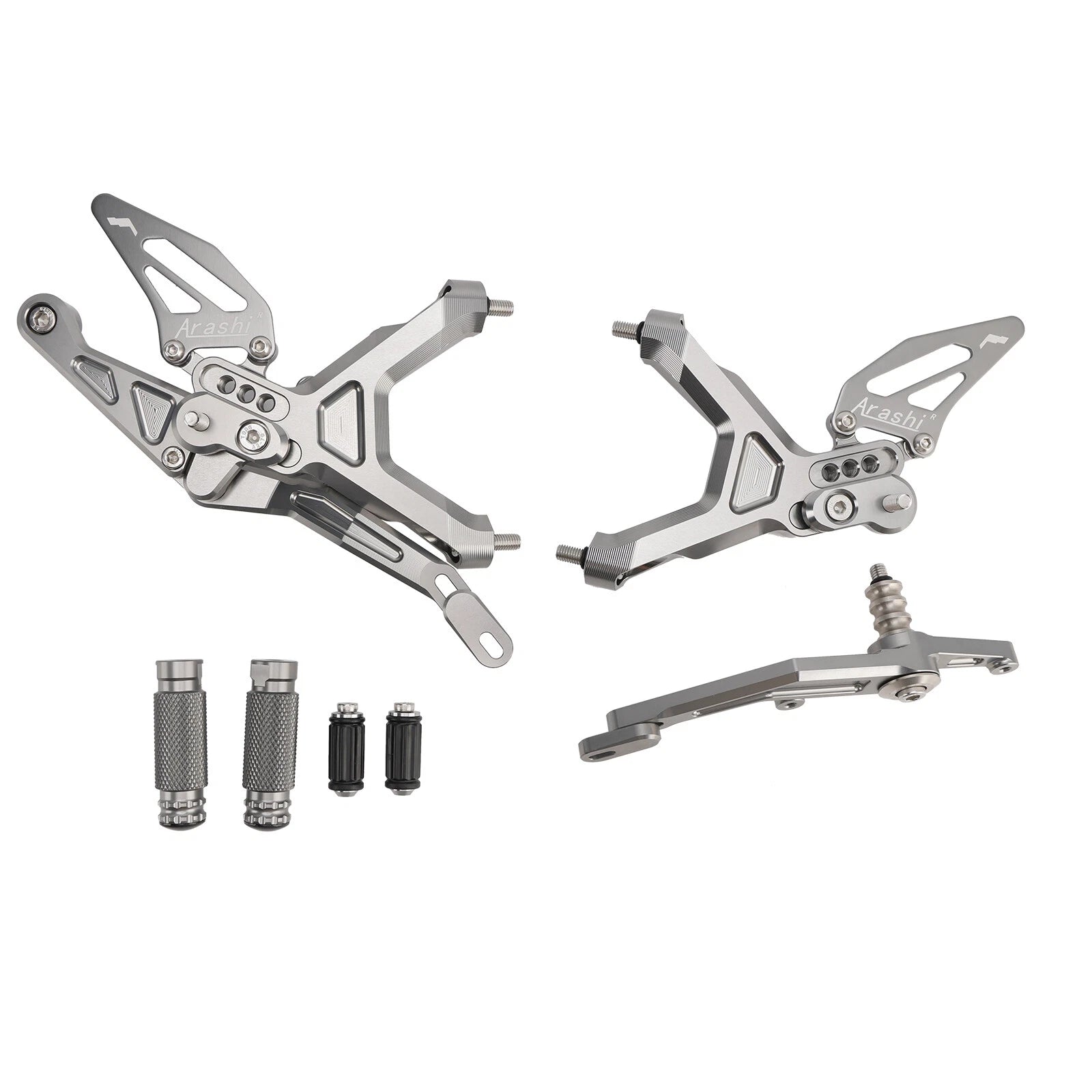 Adjustable Rearset for BMW S1000RR (2019–2024) - Aluminum Grey