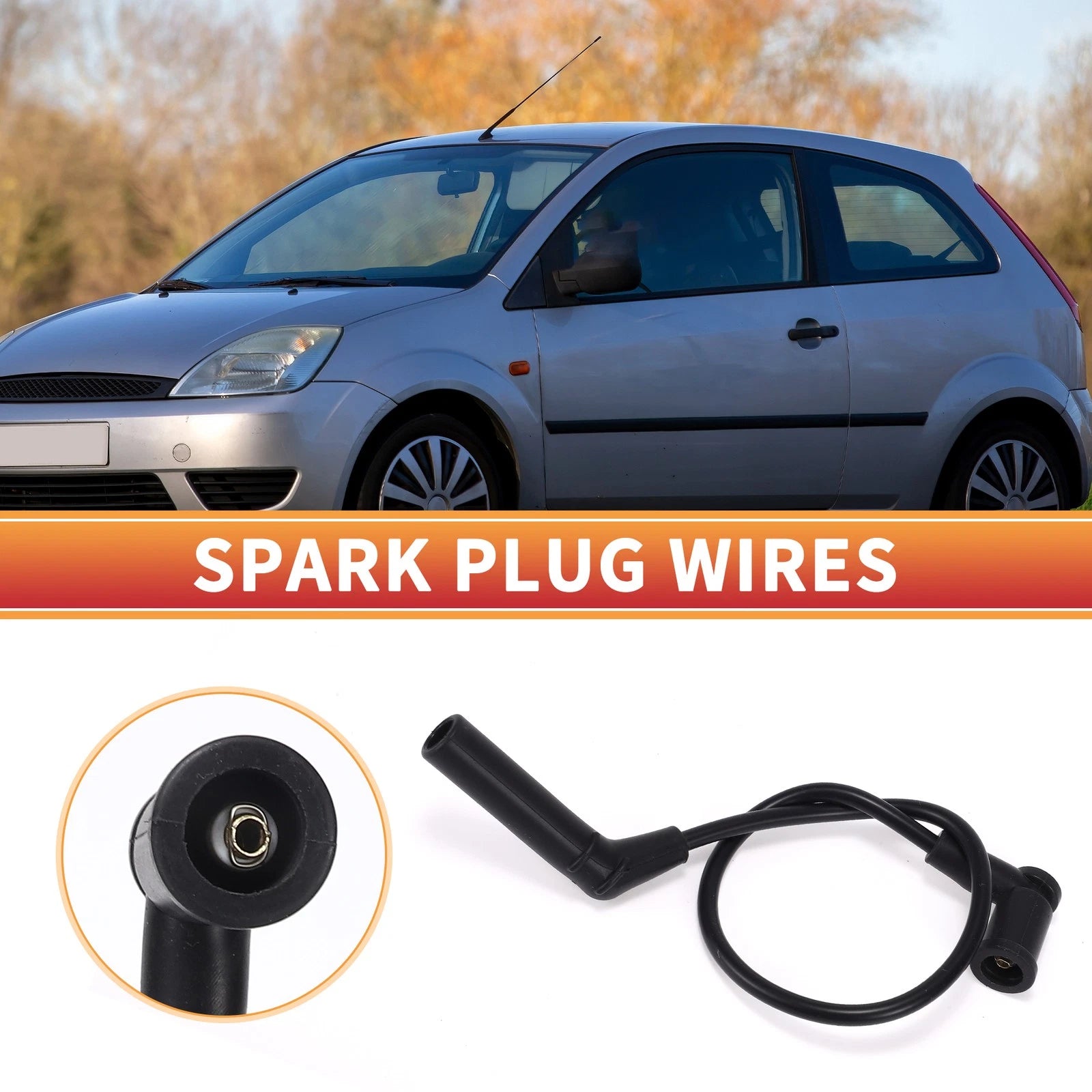 Set of 4 Spark Plug Wire Ignition Coil Cables No. 1313552 for Ford Fiesta V (2001–2010)