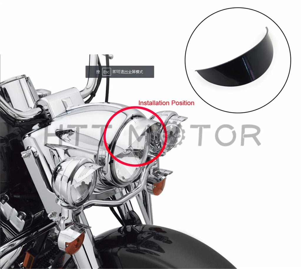7" Black Headlight Visor for Harley Honda Yamaha Kawasaki Suzuki (All Years)