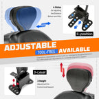 Driver Rider Backrest with Adjustable Bracket for Harley Touring Road Glide (2009–Present)