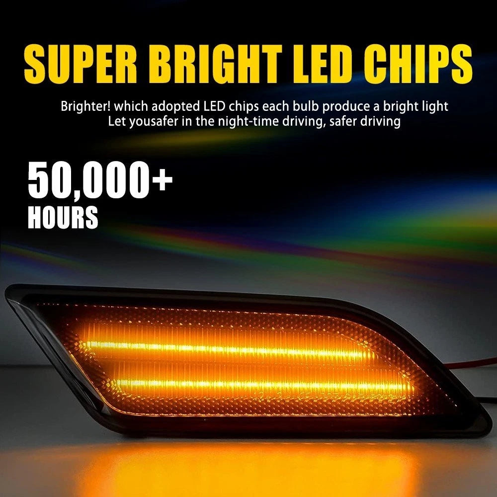 4X Amber LED Side Marker Lights for Benz W204 C250 C300 C350 (2012–2014)