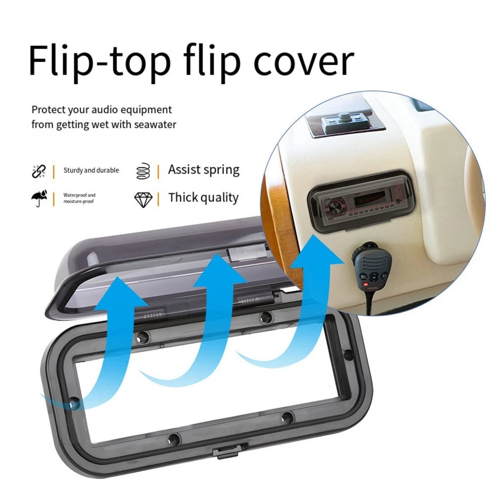 180mm Marine Stereo Protector Cover with Flip-Up Door