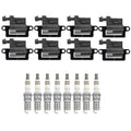 NGK Ignition Coils & Ruthenium HX Spark Plugs Kit for Chevy GMC Hummer V8 (2000–2023)