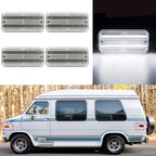Set of 4 Clear White LED Side Marker Lights for Chevy G10 G20 GMC G1500 G2500 (1985–1995)