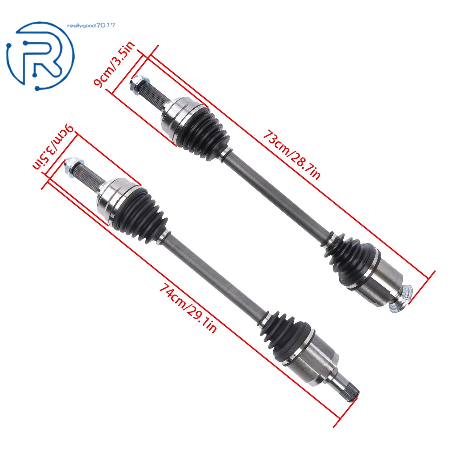 2X CV Axle Shafts for Acura MDX ZDX (2010–2013) V6 3.7L