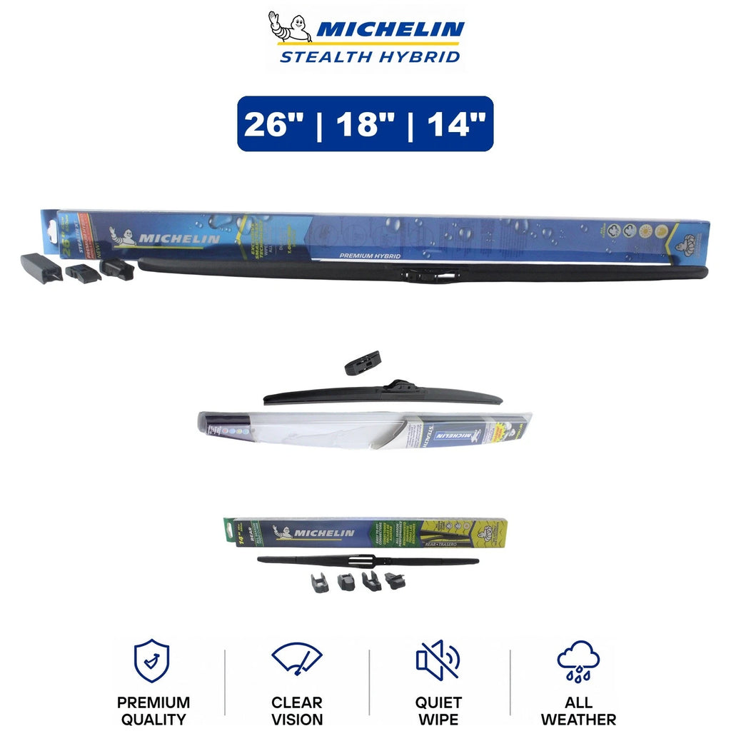 Set of 3 Wiper Blades for Ford (2010–2013) - Michelin Stealth Hybrid 26"/18"/14"