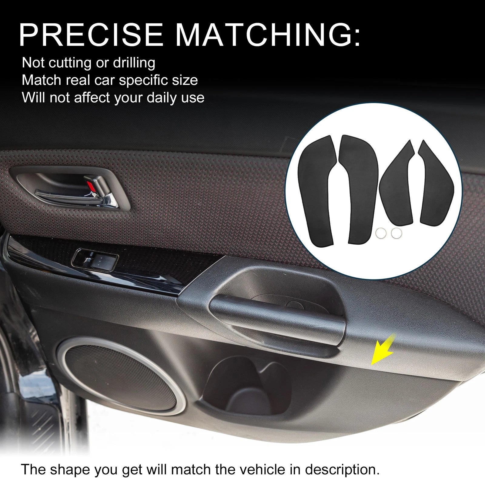 Set of 1 Car Door Leather Anti Kick Pad Sticker for BMW X6 (2015–2018)