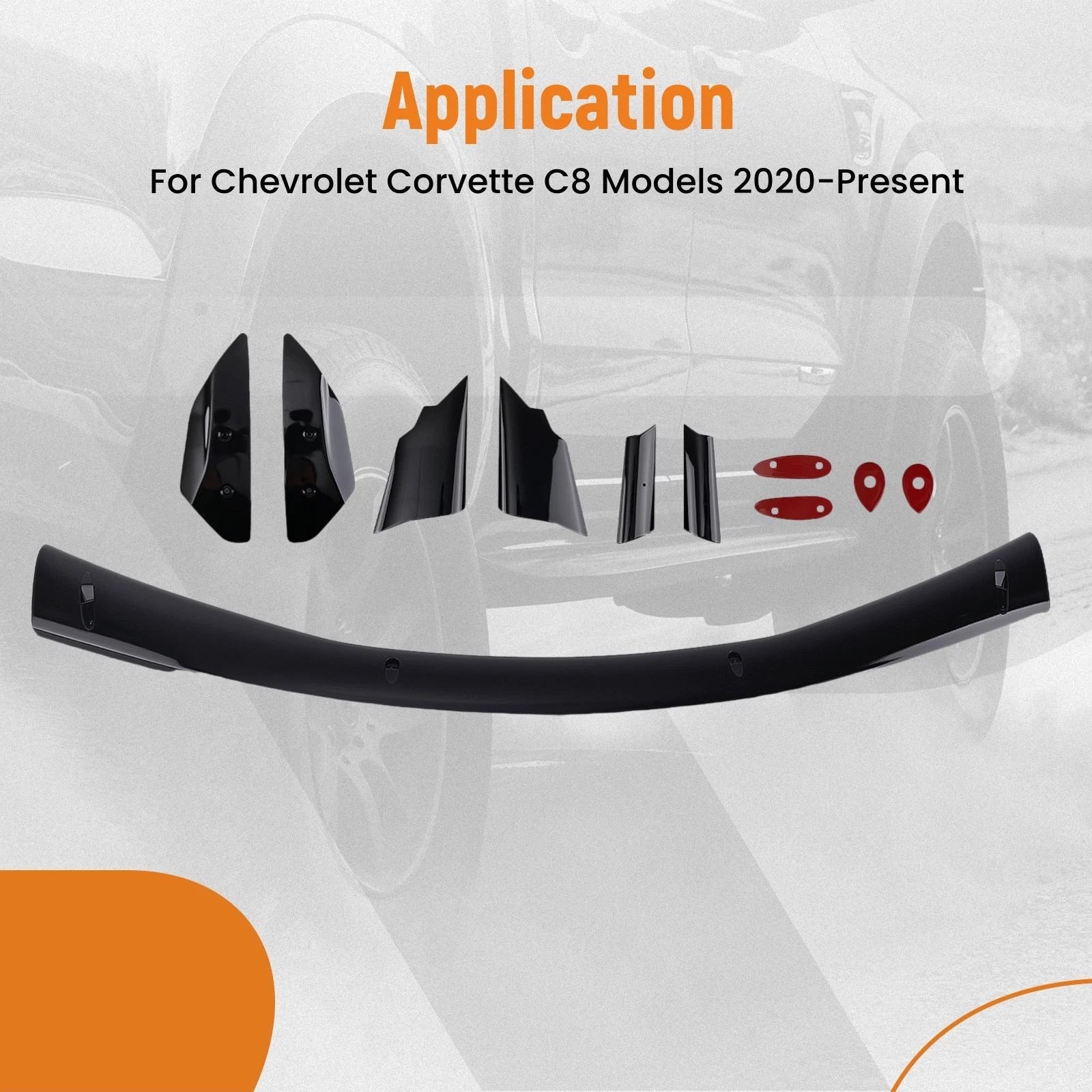 Black Trunk Wing Spoiler for Chevrolet Corvette C8 (2020-Present)