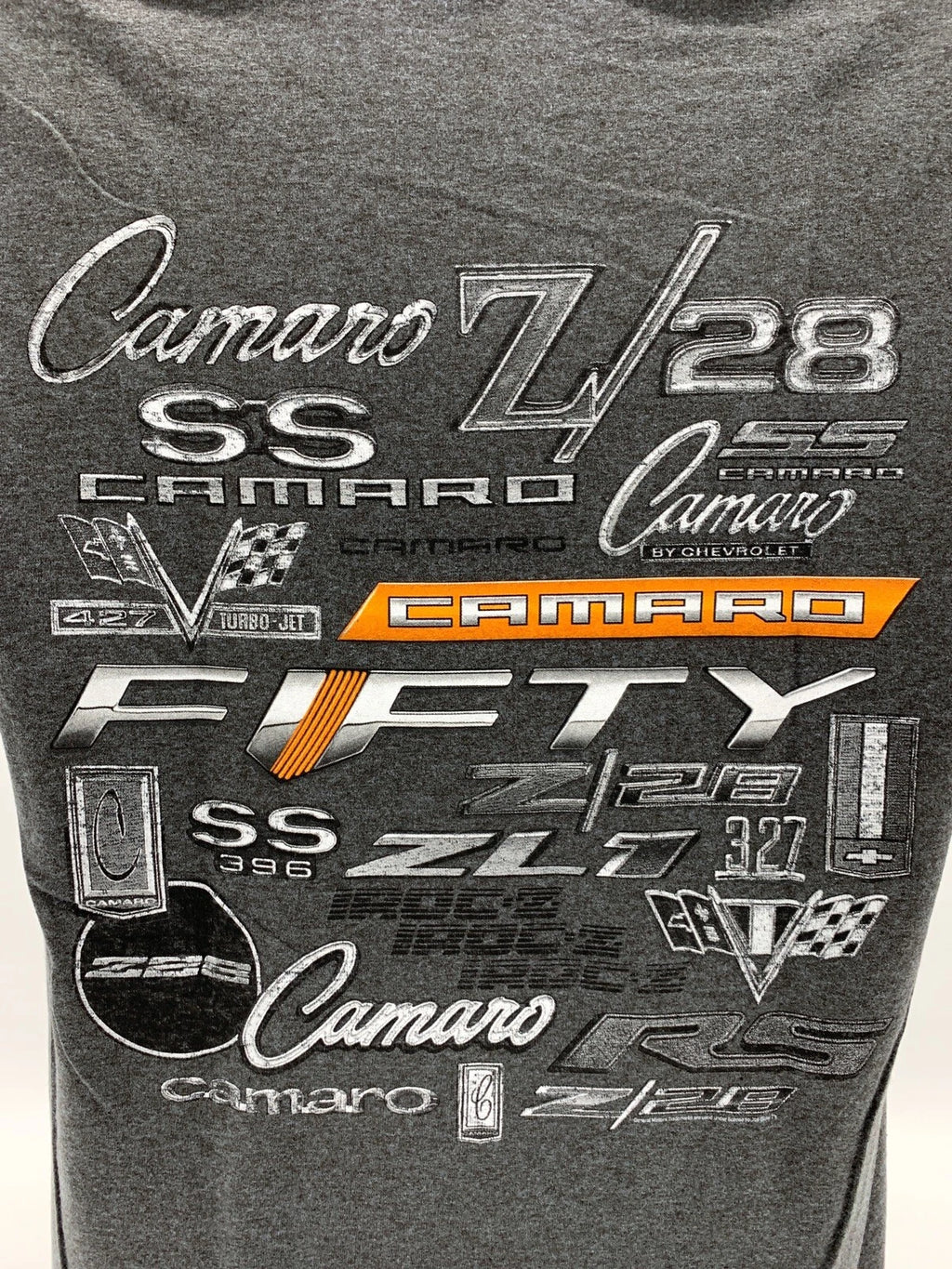 Chevy Camaro T Shirt Gray Front Logo for Chevrolet Camaro (1967–2002)