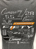 Chevy Camaro T Shirt Gray Front Logo for Chevrolet Camaro (1967–2002)