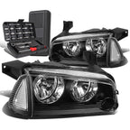 Black/Clear Signal Turn Signal Headlights for Dodge Charger (2006–2010)