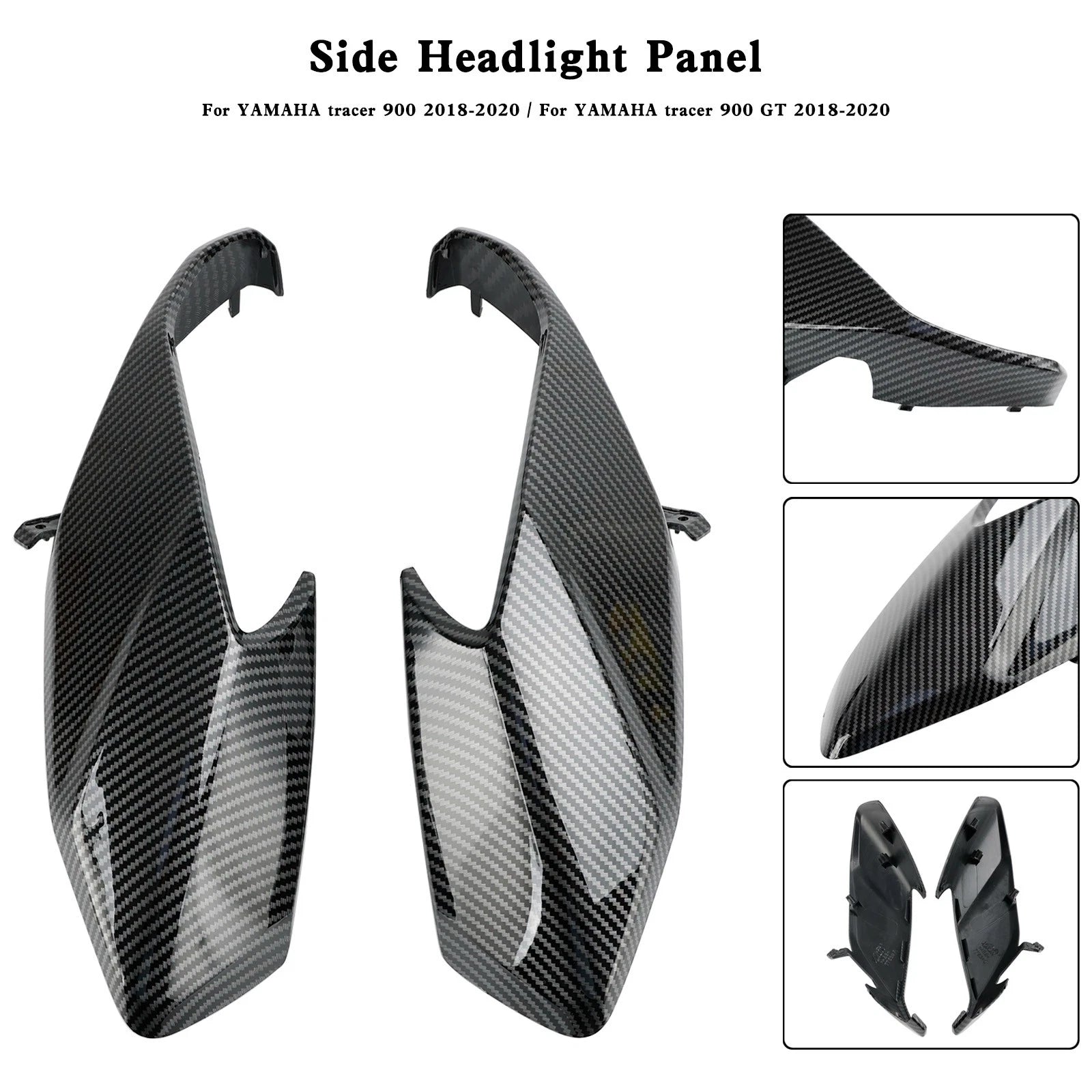 Carbon Front Side Headlight Panel for Yamaha Tracer 900/GT (2018–2020)