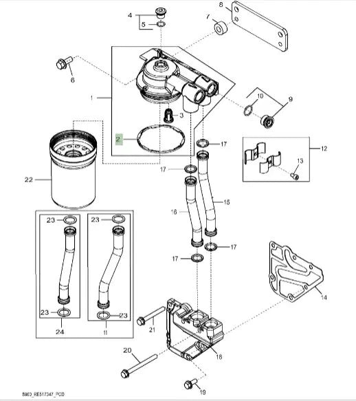 Oil Filter Housing Seal for John Deere (R502513)