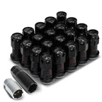 20Pcs Black Aluminum M12x1.25 Close-End Rim Lug & Lock Nuts for