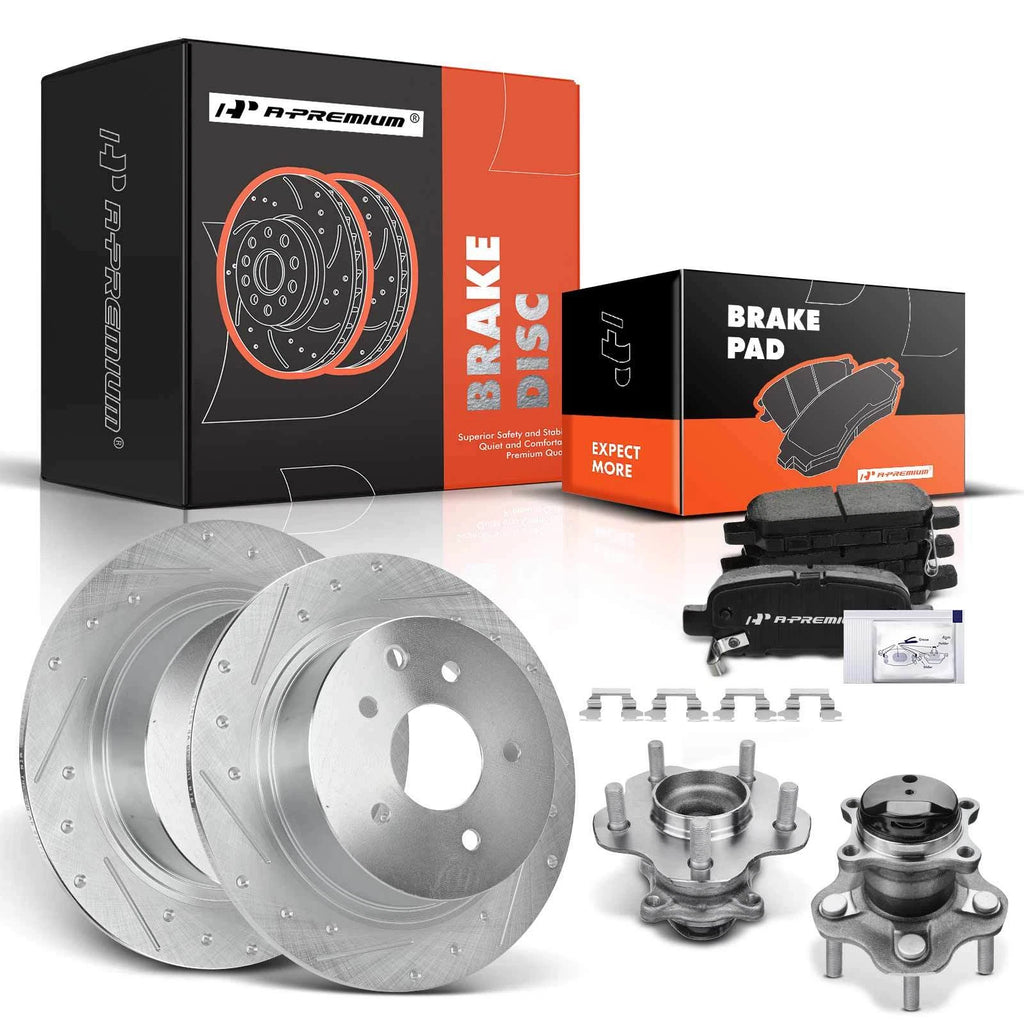 Rear Drilled Brake Rotors & Pads for Nissan Sentra