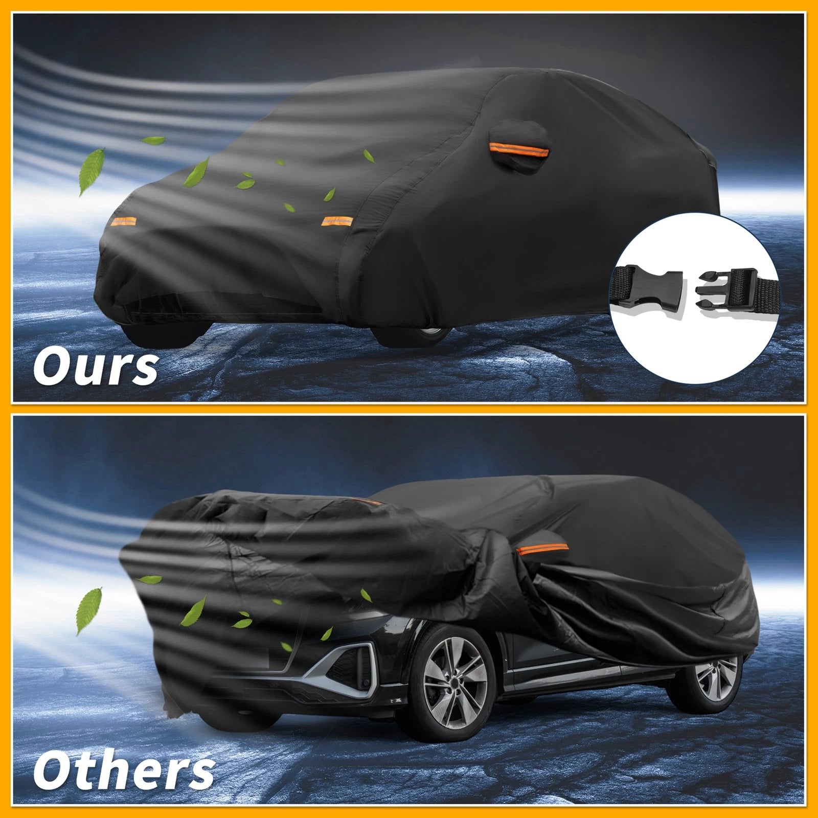 Car Cover Waterproof All Weather for Audi Q2 (2016–2023) 210D-PU Zippers