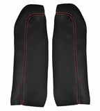 2PC Leather Armrest Door Panel Cover for Nissan 350Z Coupe (2006–2008) Red Stitch