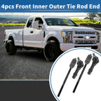 Set of 4 Front Inner Outer Tie Rod End Links for Ford Explorer (2002–2003)