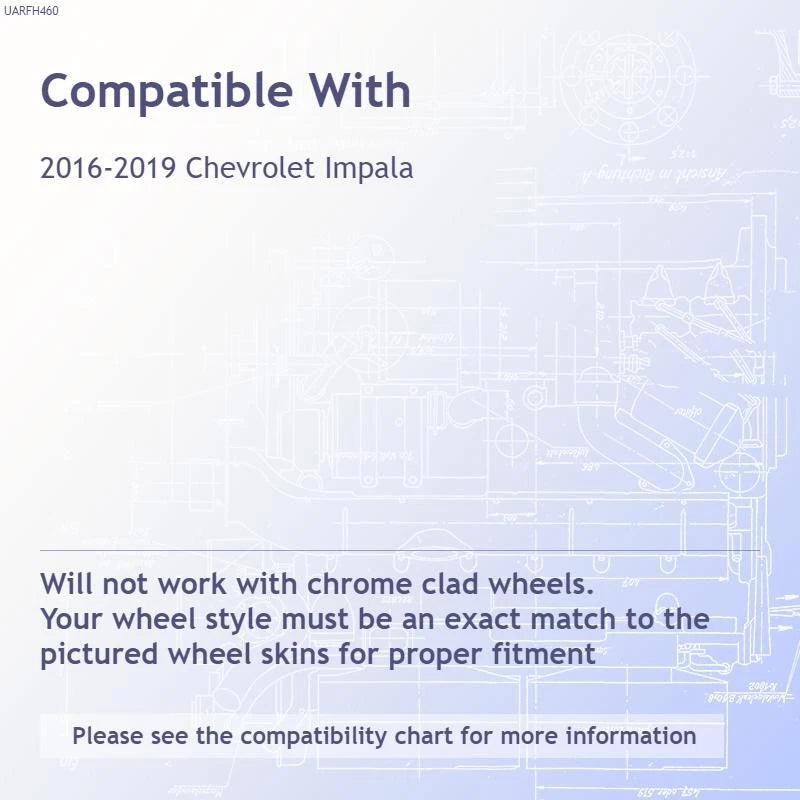 Wheel Skins Chrome 18 Inch Full Covers Hub Caps for Chevrolet Impala (2016–2018)