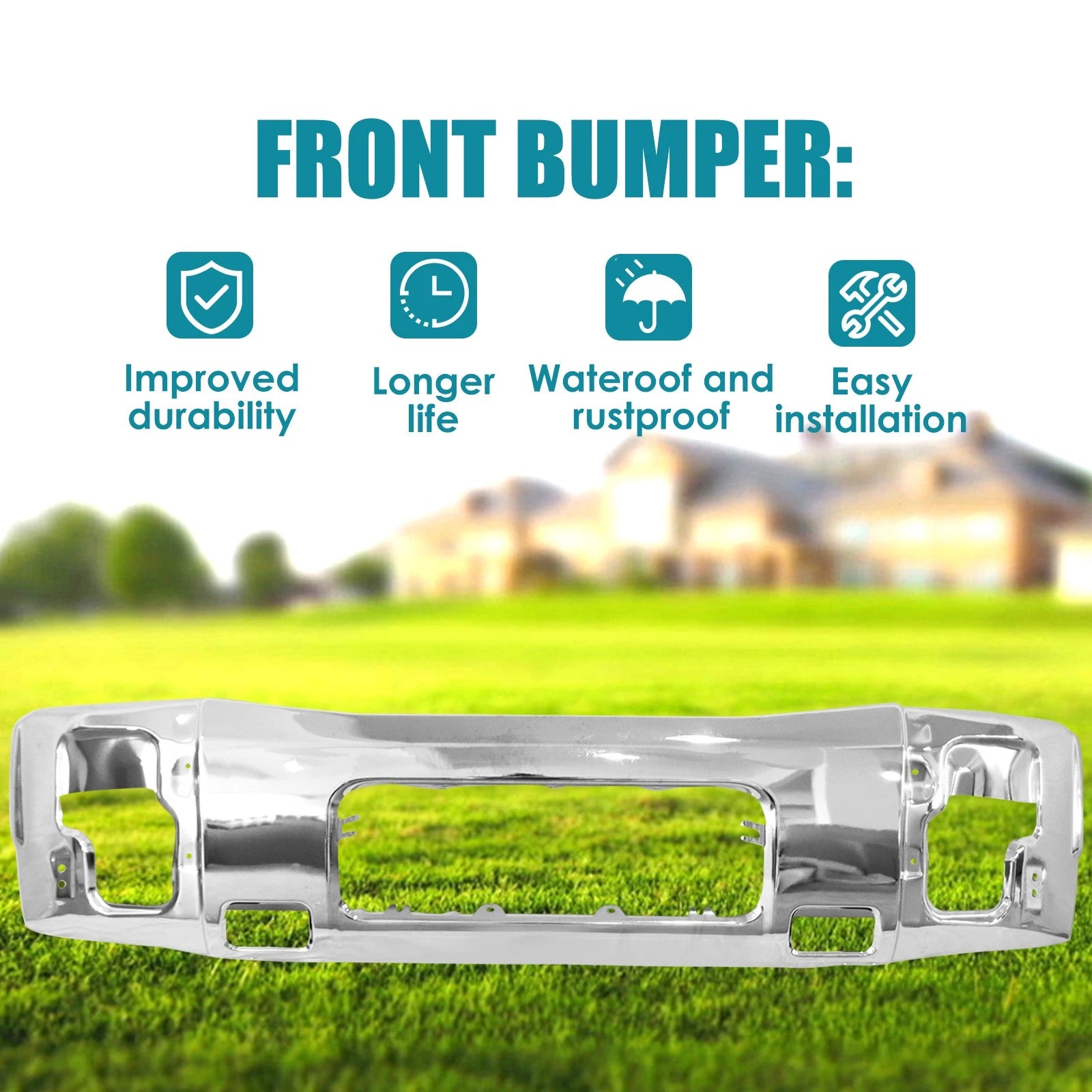 Chrome Steel Front Bumper Face Bar for Nissan Titan (2004–2015)
