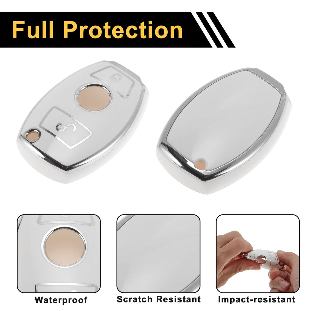 TPU Silicone Car Key Case for Mercedes-Benz (2 Buttons)
