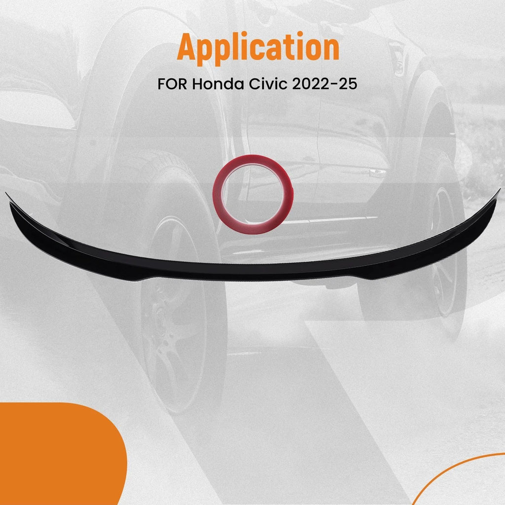 Rear Trunk Lip Spoiler Wing for Honda Civic Hatchback (2022–2025) ABS Plastic