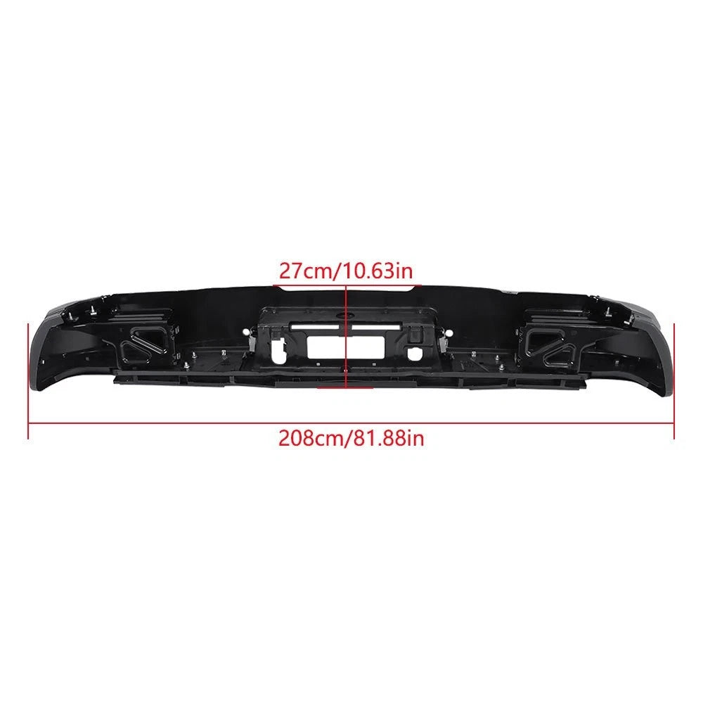 Steel Rear Bumper for GMC Silverado 2500 (2015–2019) with Sensor Hole Black