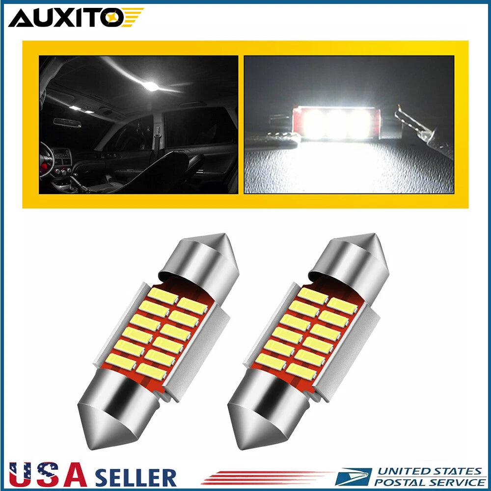 2X Festoon LED Interior Light Bulb for Various Vehicles (6000K White)