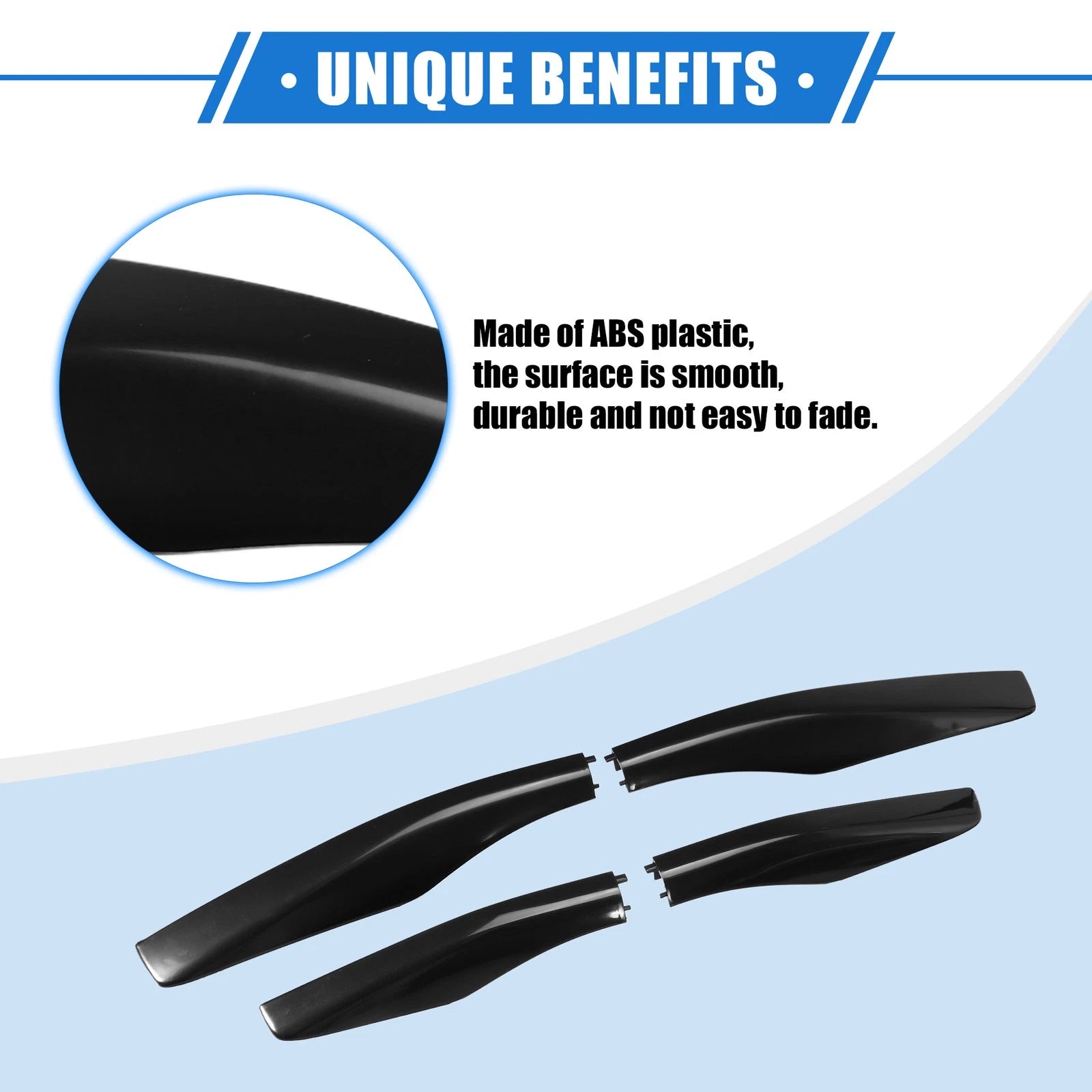 Set of 4 Roof Rack Side Rails End Covers for Lexus RX350 RX400h (2003–2009) Black