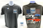 Licensed Ford Trucks T-Shirt with American Flag for Ford Enthusiasts (All Years)