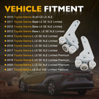 Set of 2 Bottom Sliding Door Roller Hinges for Toyota Sienna (2010–2021) 68360-08031