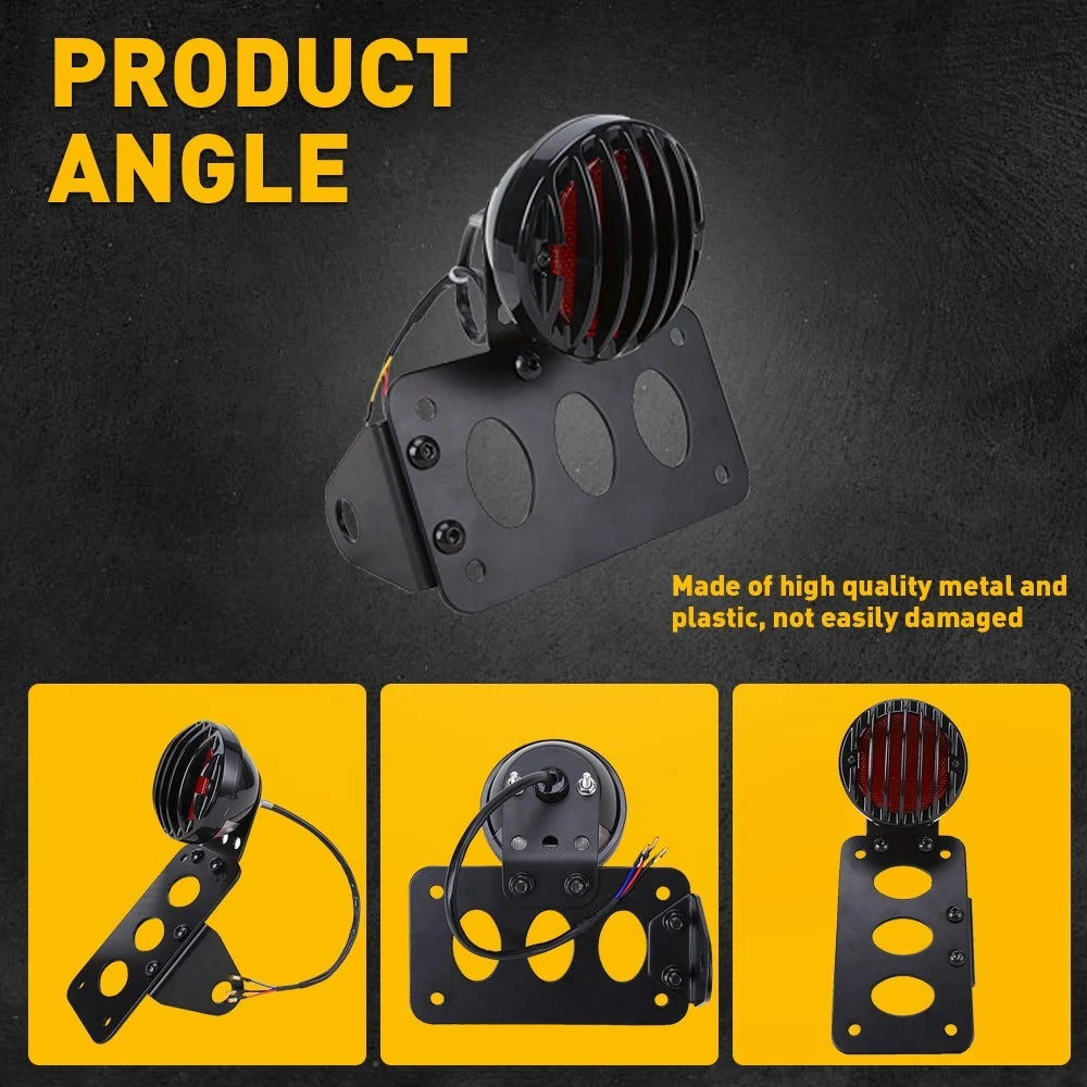 Side Mount License Plate Bracket with Brake Tail Light for Harley