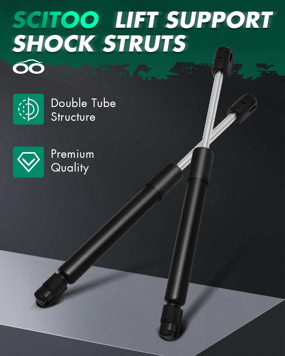 2X Rear Trunk Lift Supports Gas Springs for Mitsubishi Galant (2009)