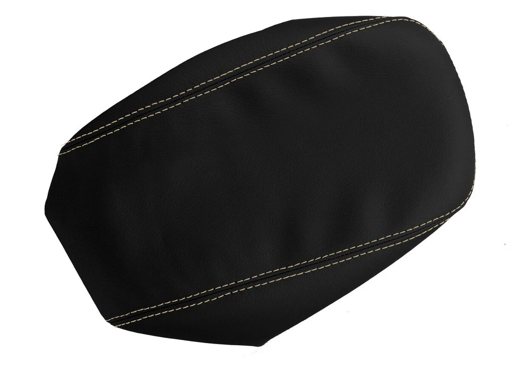 Leather Console Lid Armrest Cover for Chrysler 200 (2011–2014) Beige Stitch