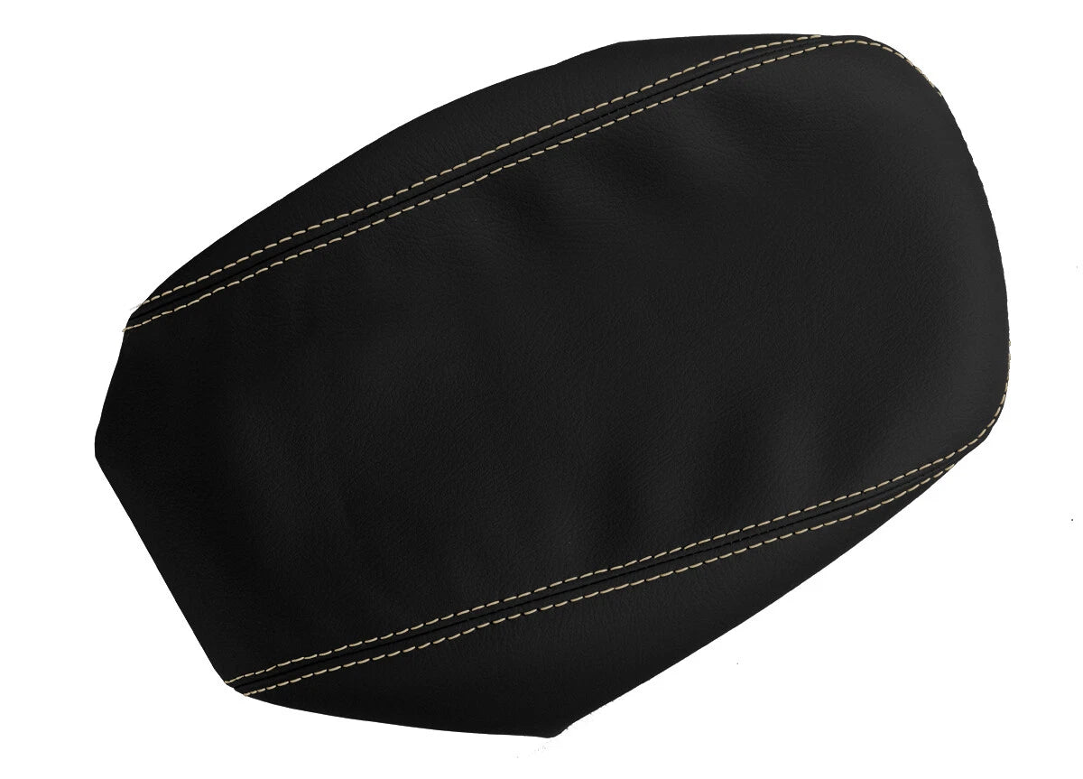 Leather Console Lid Armrest Cover for Chrysler 200 (2011–2014) Beige Stitch