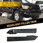 2X Headlight Filler Trim for Tacoma (2012–2014) Right & Left Pair Black
