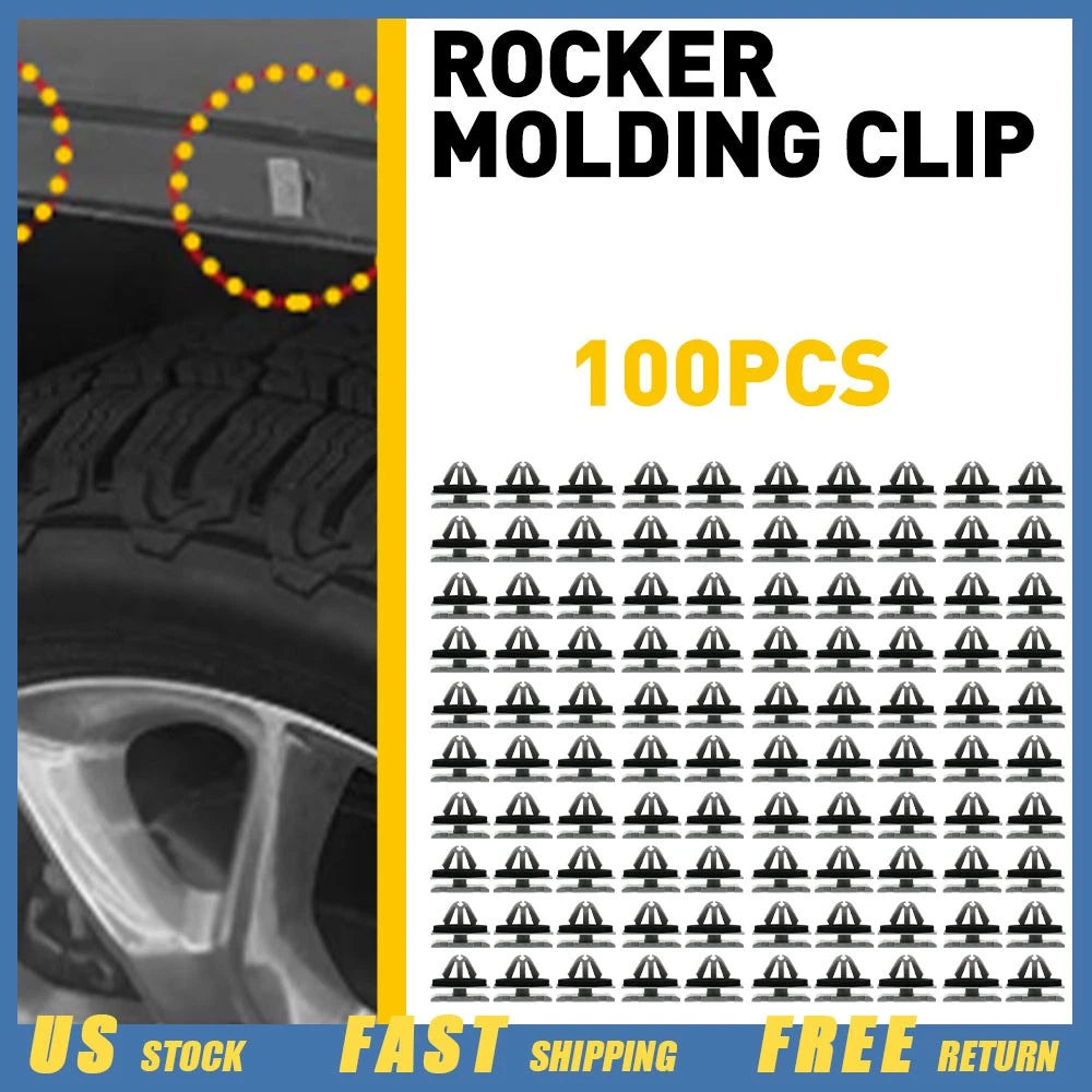 100 Pcs 11MM ABS Clip Rocker Panel Molding Retainer 11571175 for GM (N/A)