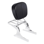 Chrome/Black Sissy Bar Backrest Luggage Rack for Harley Softail (1984-2005)