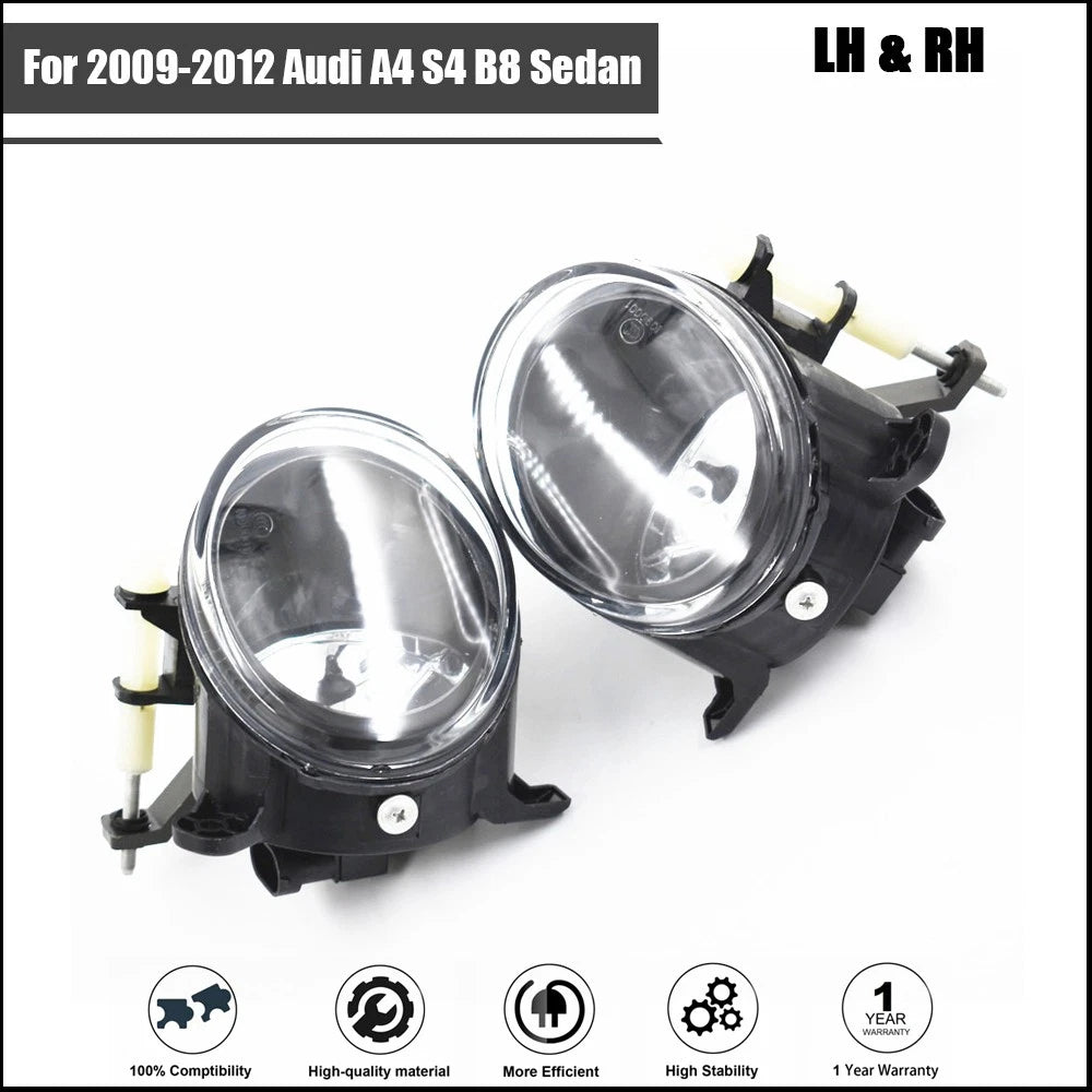 Set of 2 Front Bumper Fog Light Lamps for Audi A4 S4 B8 (2009–2012)