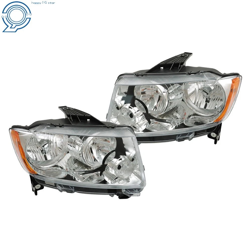 Halogen Headlights Pair Chrome for Jeep Grand Cherokee Compass (2011-2017)