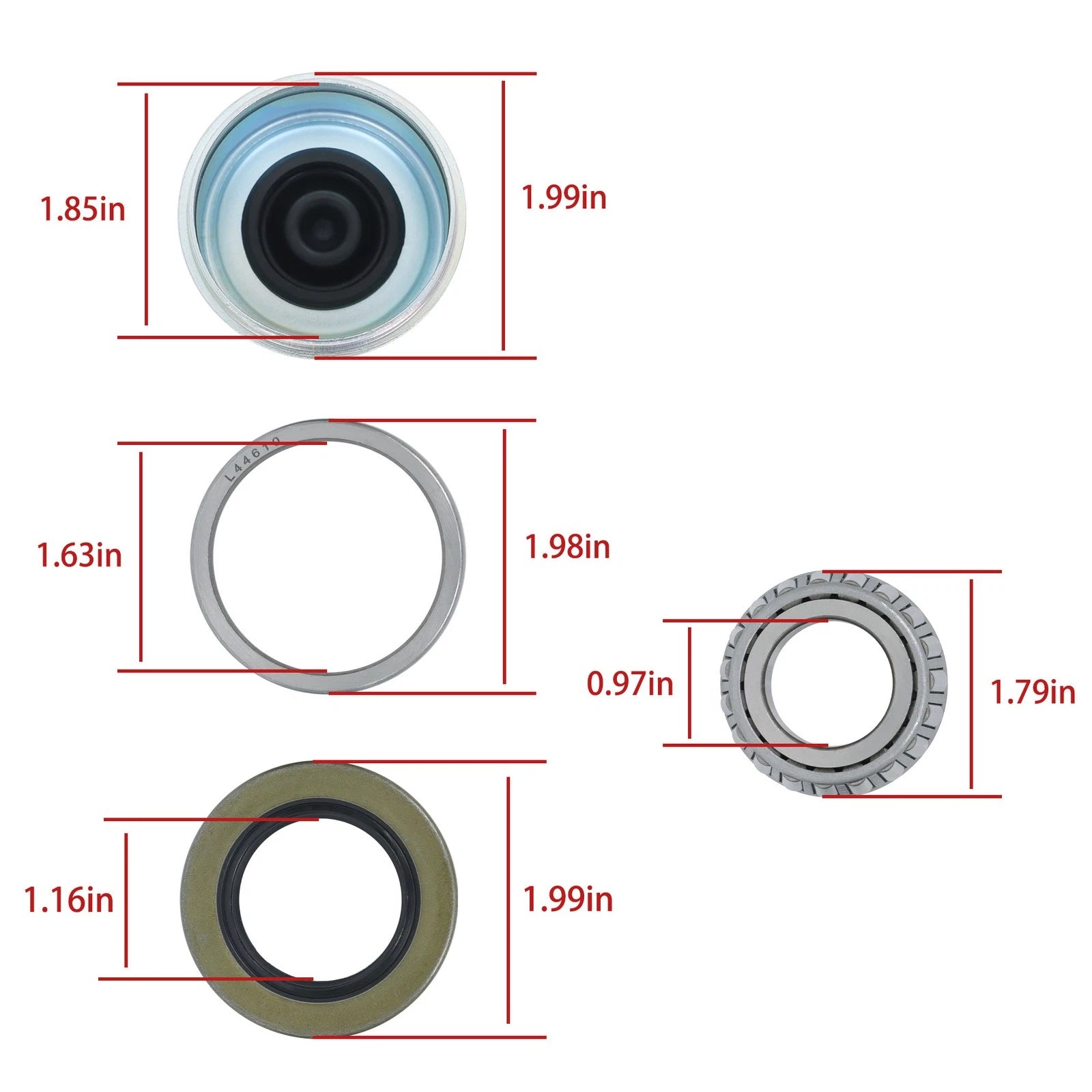 Set of 2 Trailer Bearing Kits for 2000-2200 lbs Trailers (2000–2023)