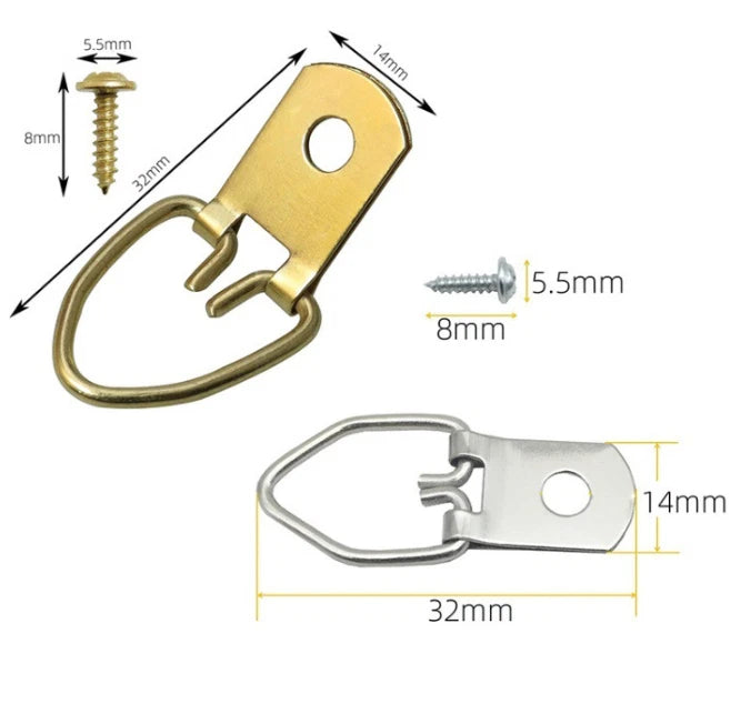 Metal Heart D Hook for Photo Hanging (Single, Double, Triple Hole)