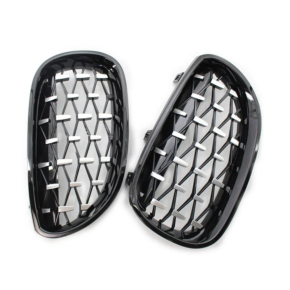 Chrome Black Diamond Front Kidney Grill for BMW E60 E61 (2003-2010)