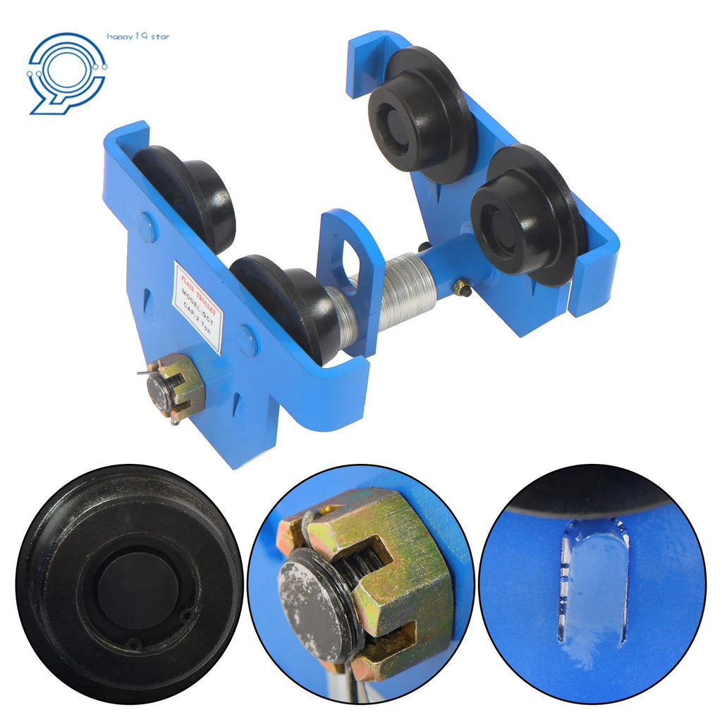 2X Dual Wheels I-Beam Trolley for Adjustable 65-180mm (2 Ton Capacity)