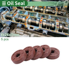 Set of 5 Oil Seal Ring 8x26x7mm for Rotary Shaft (Fluorine Rubber)