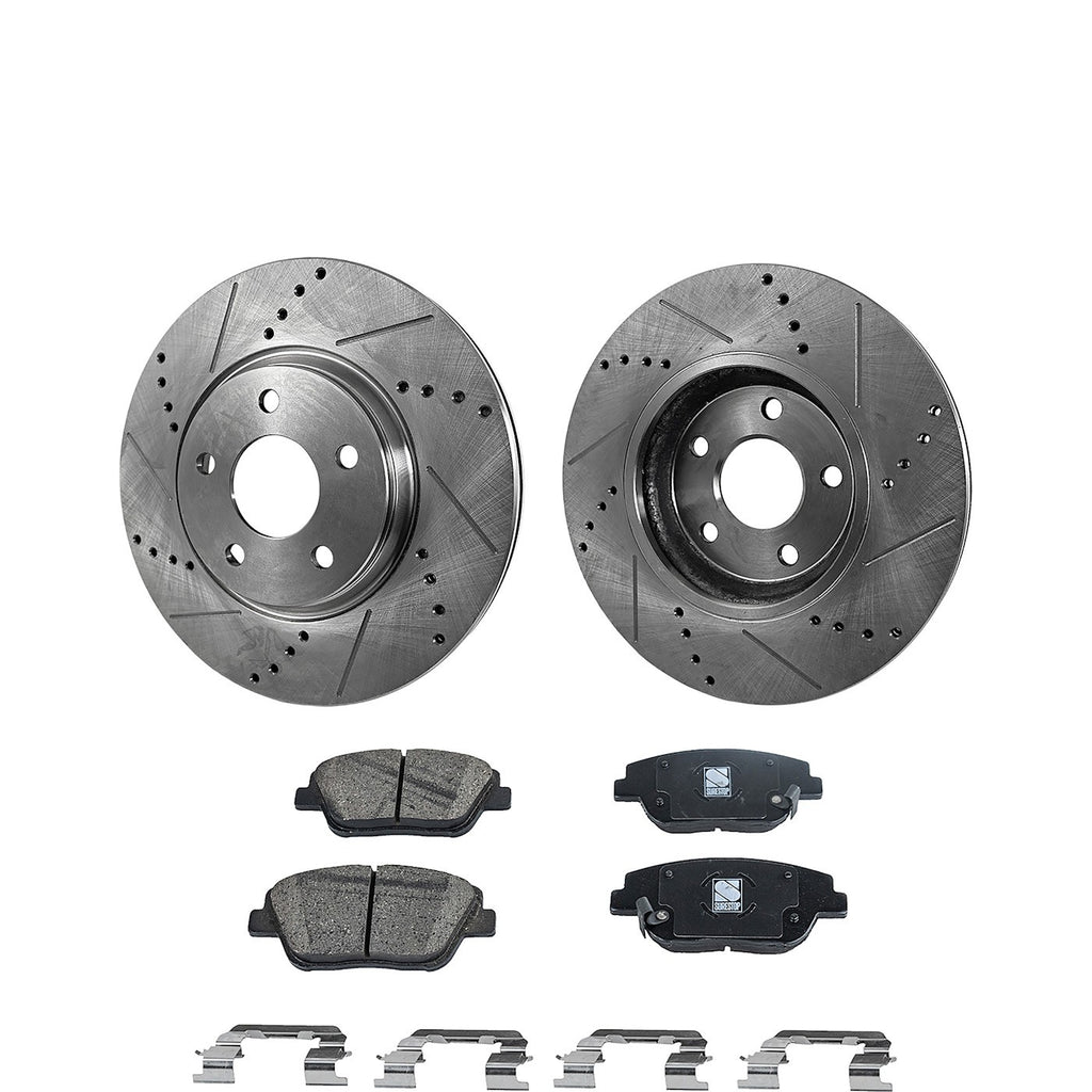 Front Brake Disc Rotors and Pads Kit for Kia Optima, Hyundai Sonata (2011–2015)