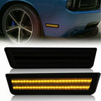 Set of 2 Front Bumper Side Marker Lights for Dodge Challenger (2008–2014) Smoked Amber